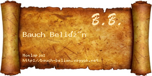 Bauch Belián névjegykártya